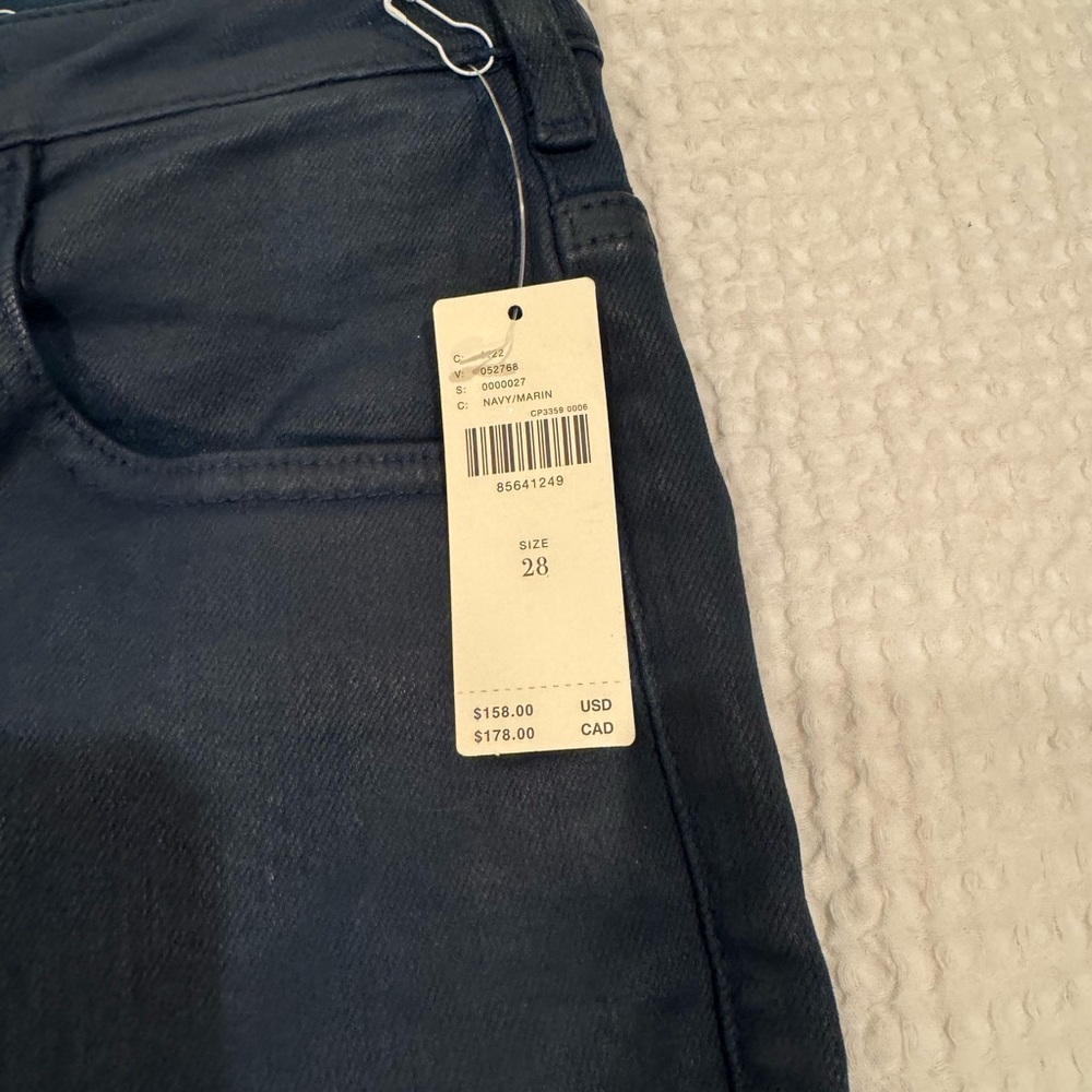 Pilcro, Icon jeans.  Size 28, dark blue, coated jeans. Never been worn.